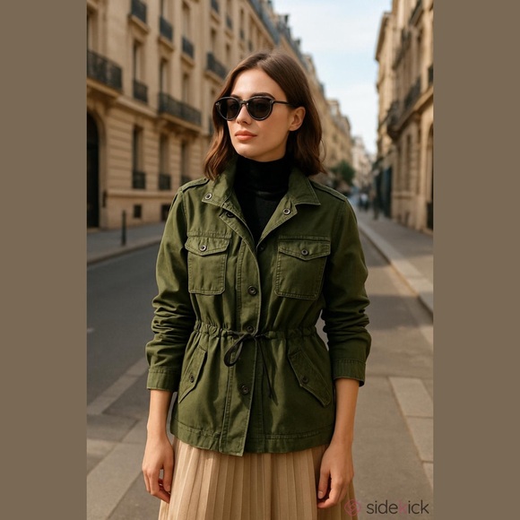 LOFT Jackets & Blazers - Loft military‎ Green Utility Jacket m medium women’s drawstring